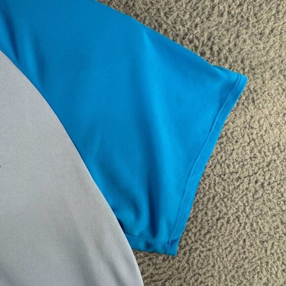 Adidas Golf Polo Shirt Mens XL Blue Gray Areoready Golfer Office Casual Athletic - Picture 5 of 14